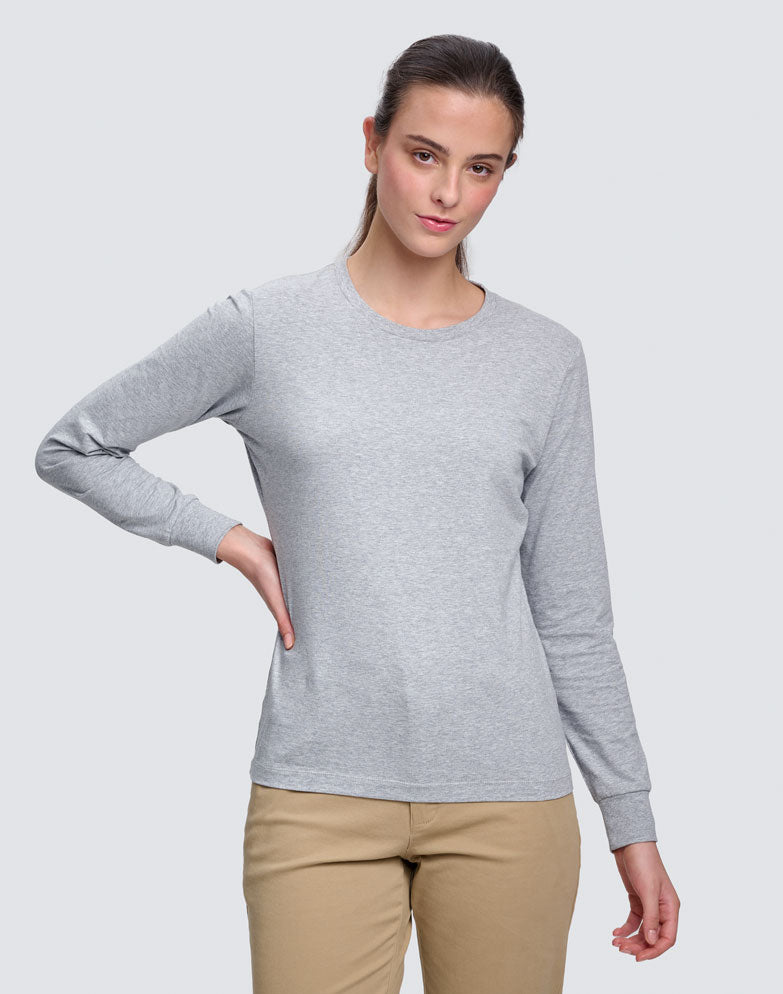 Ladies Premium Cotton Face L/S Tee