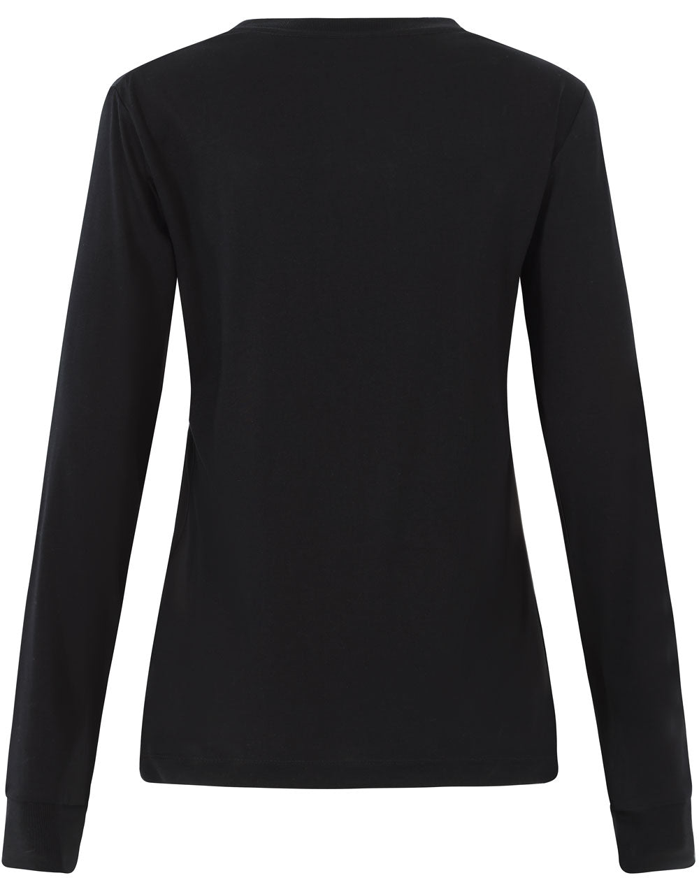 Ladies Premium Cotton Face L/S Tee - Black