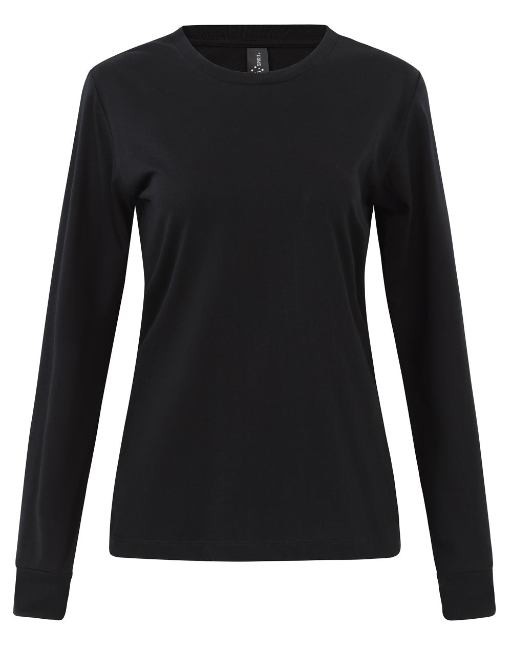 Ladies Premium Cotton Face L/S Tee - Black