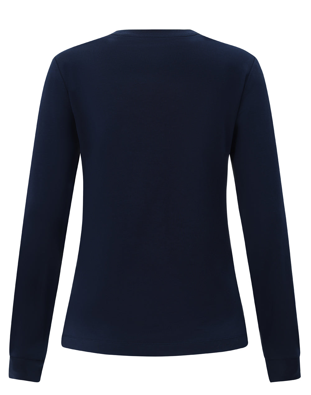 Ladies Premium Cotton Face L/S Tee - Navy