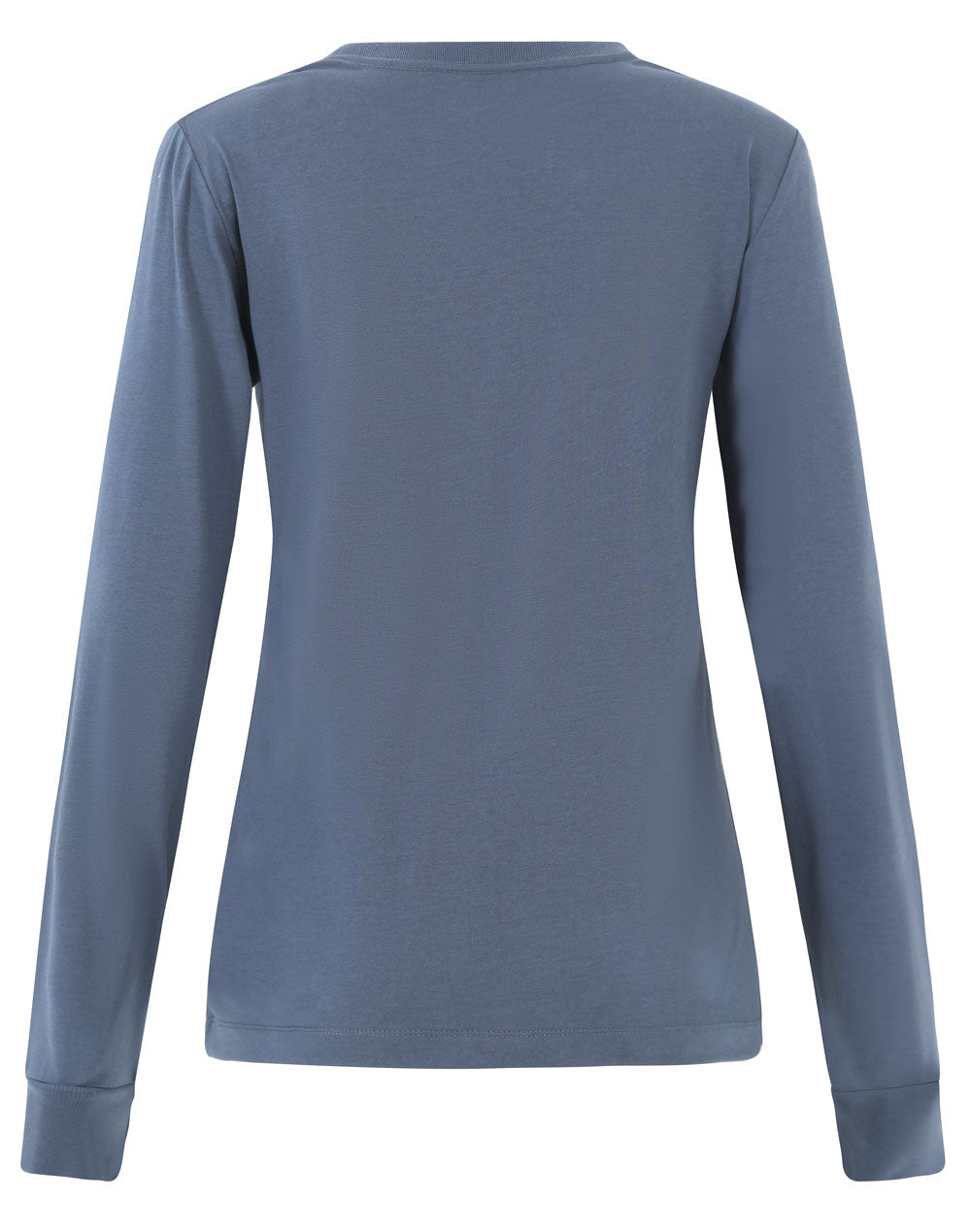 Ladies Premium Cotton Face L/S Tee - Slate Blue