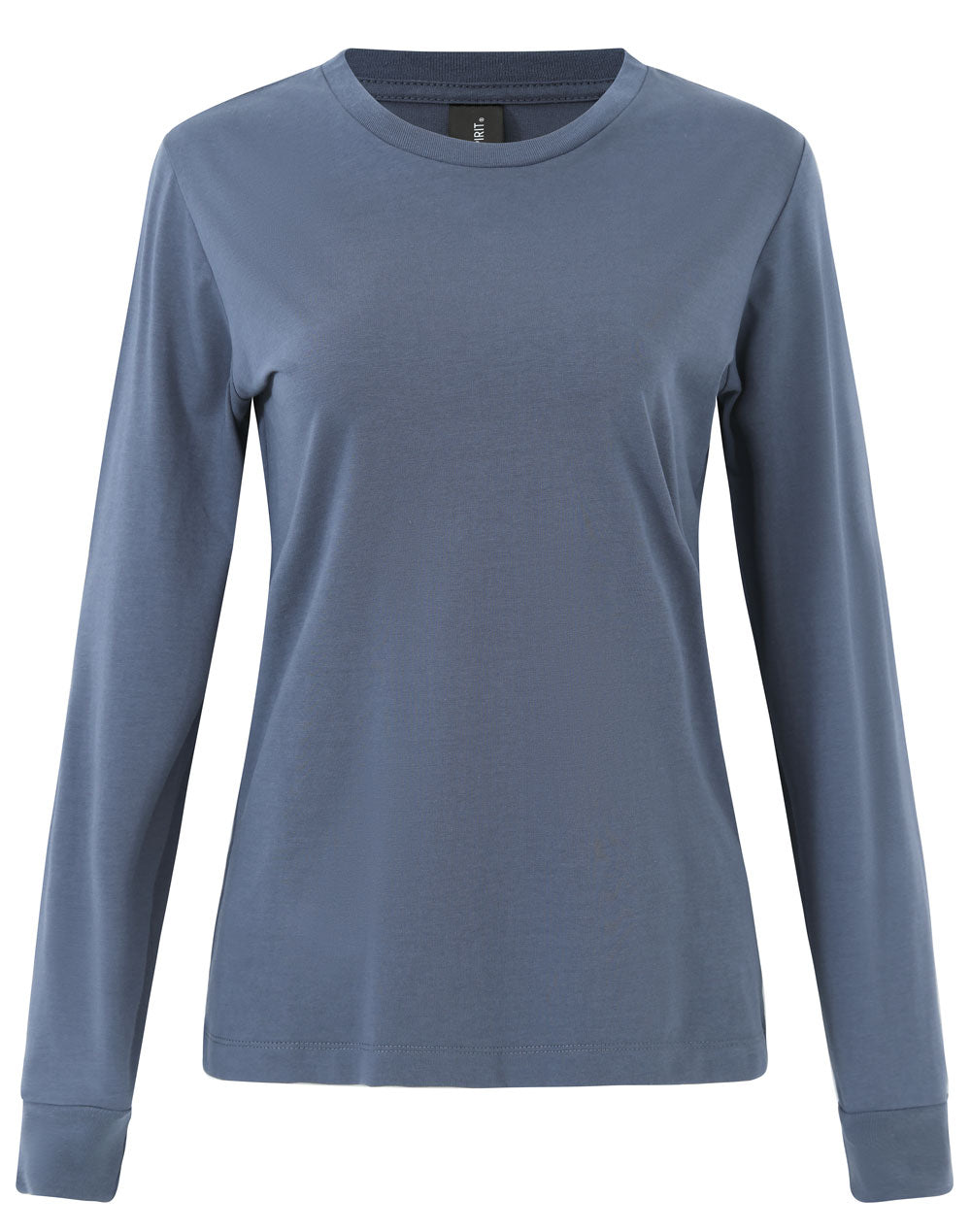 Ladies Premium Cotton Face L/S Tee - Slate Blue