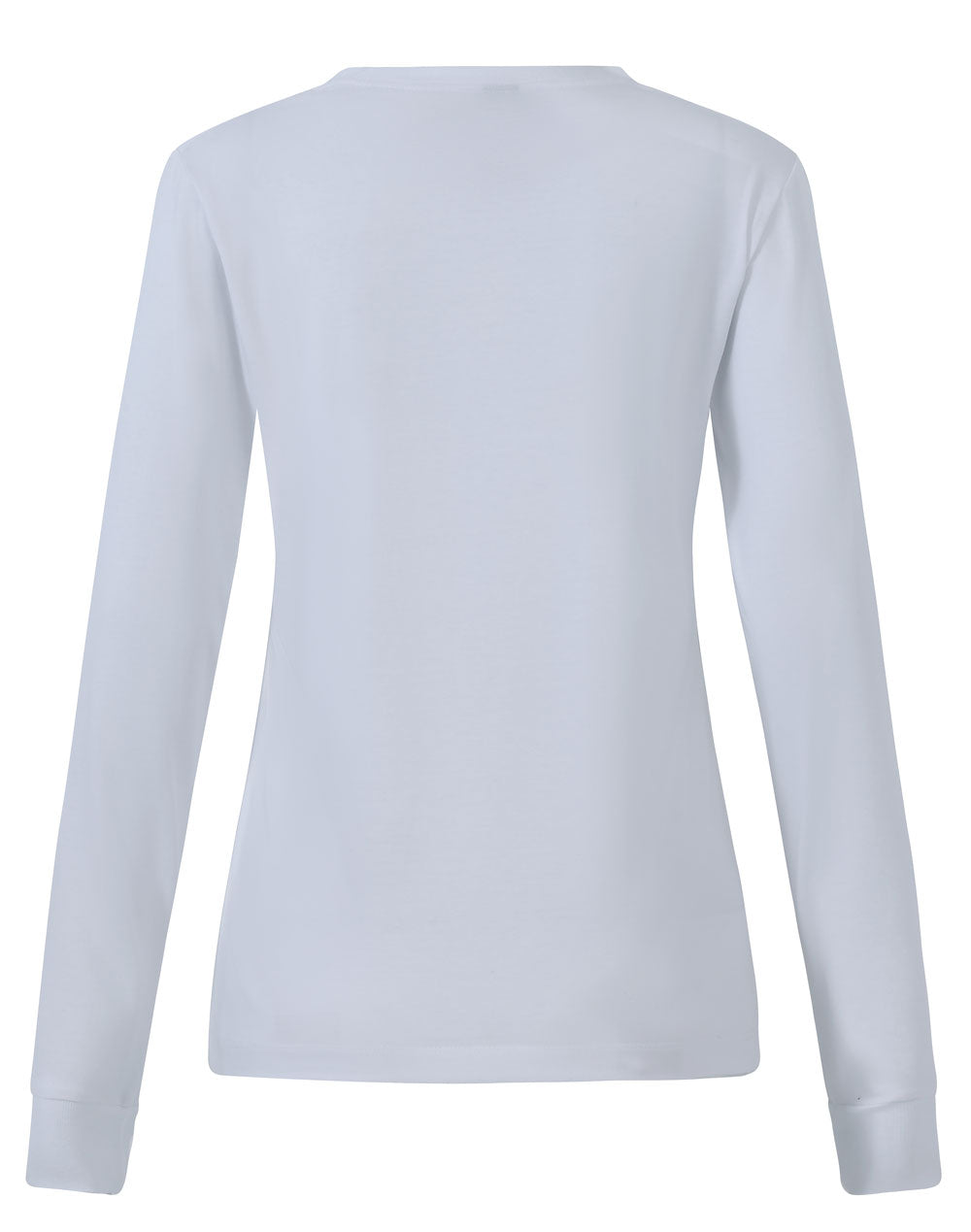 Ladies Premium Cotton Face L/S Tee - White