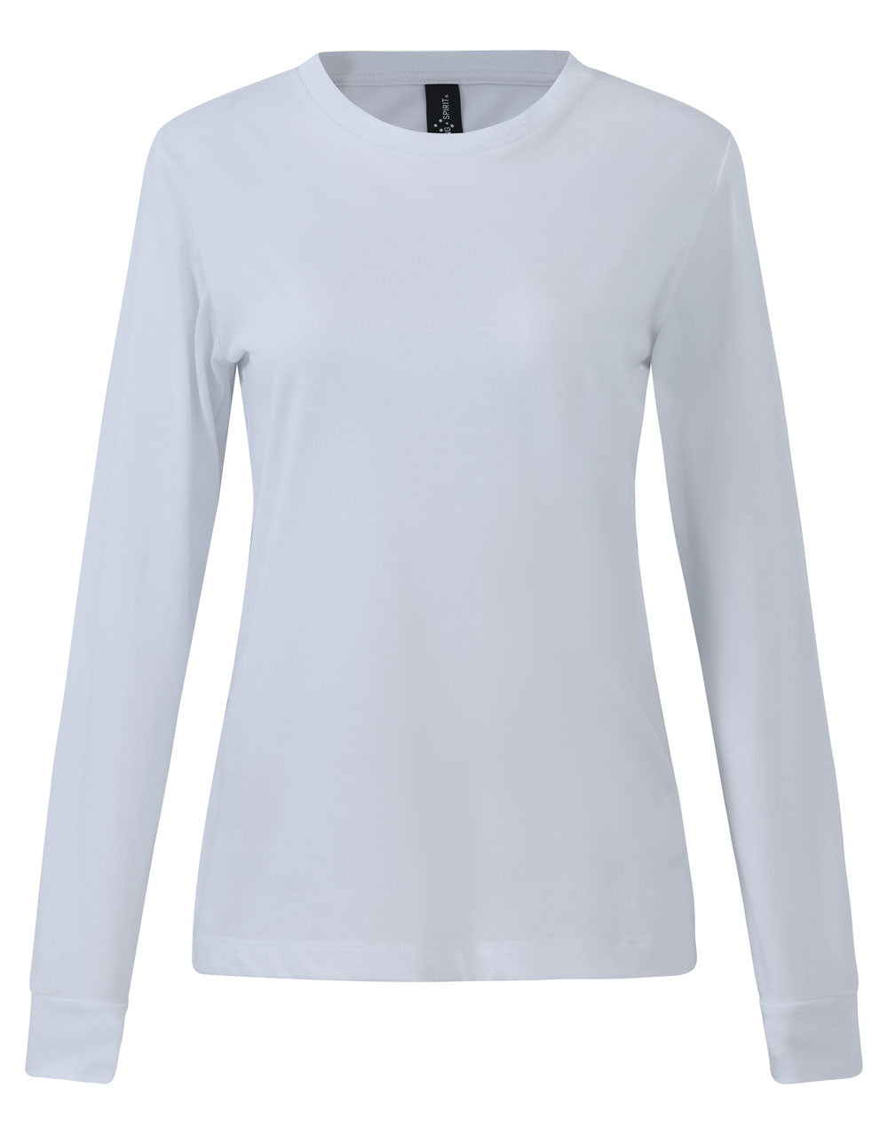 Ladies Premium Cotton Face L/S Tee - White