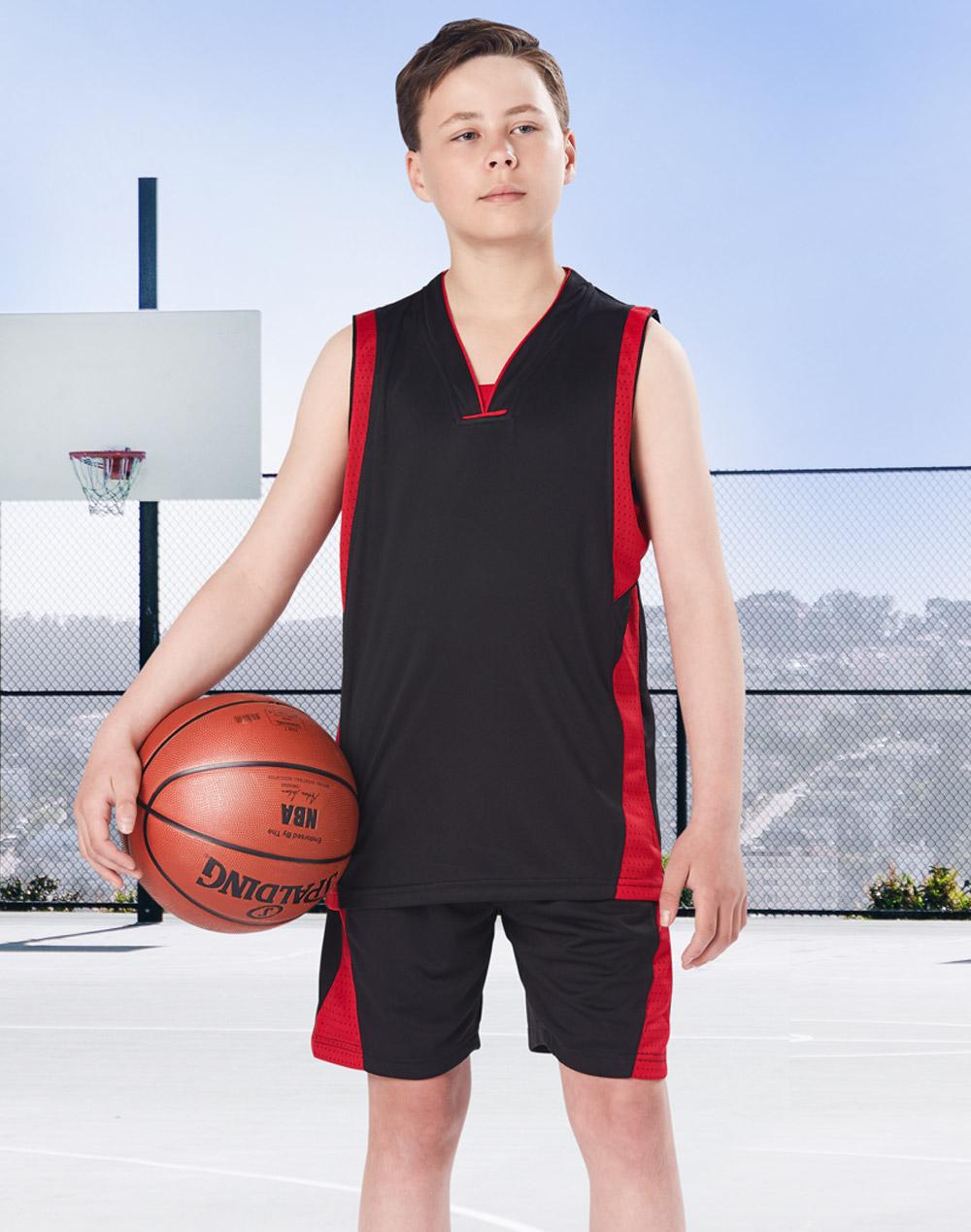 Slamdunk Singlet Kids - Black Red