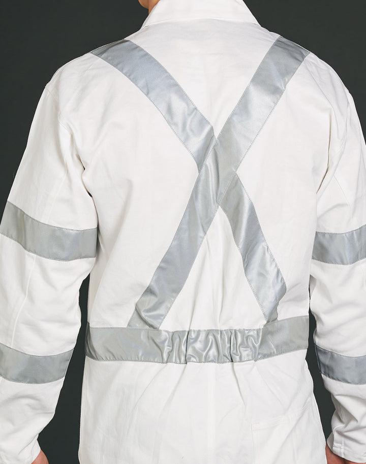 Mens Biomotion Nightwear Coverall With X Back Tape Configuration - White