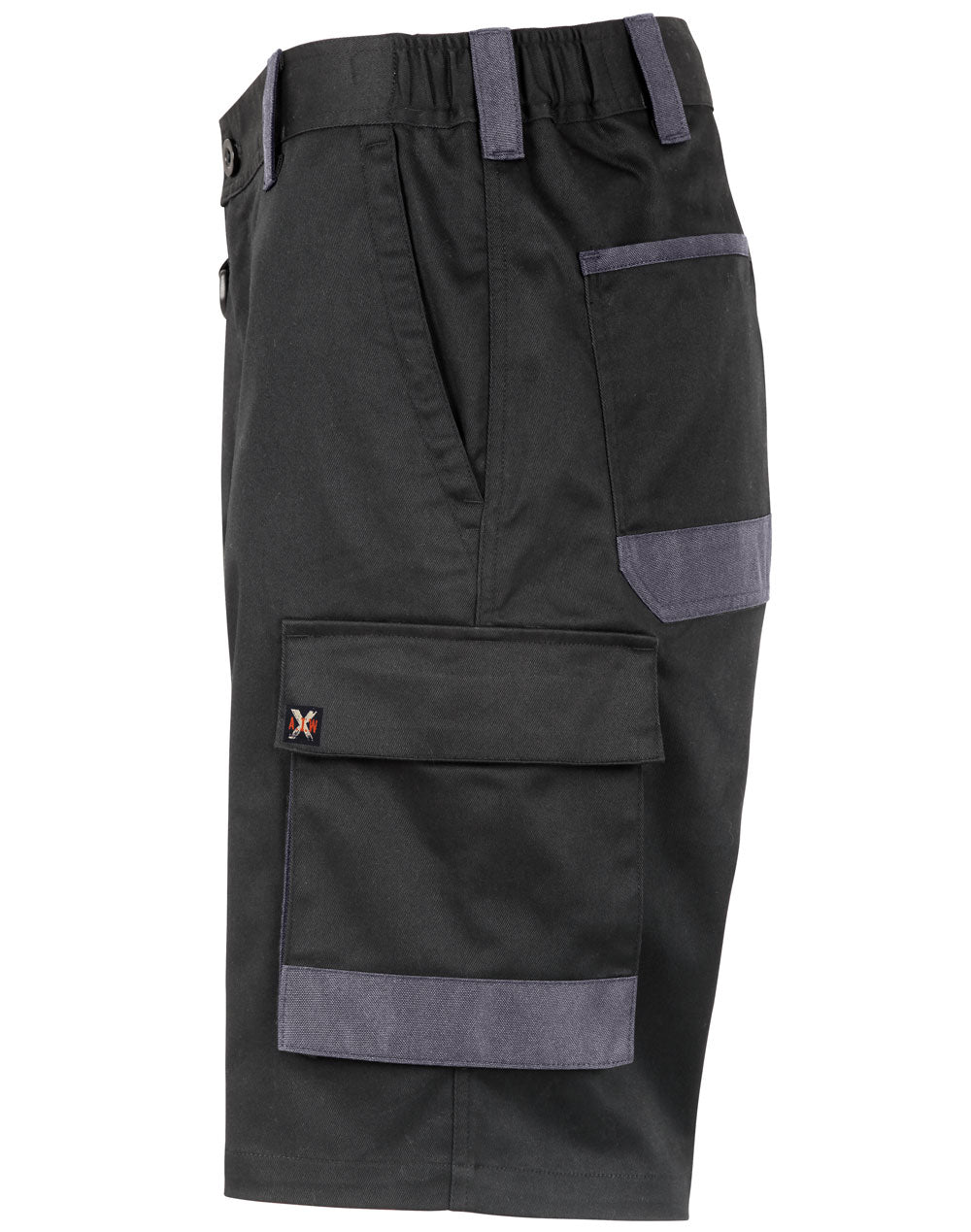 Unisex Utility Stretch Cargo Work Shorts - Black