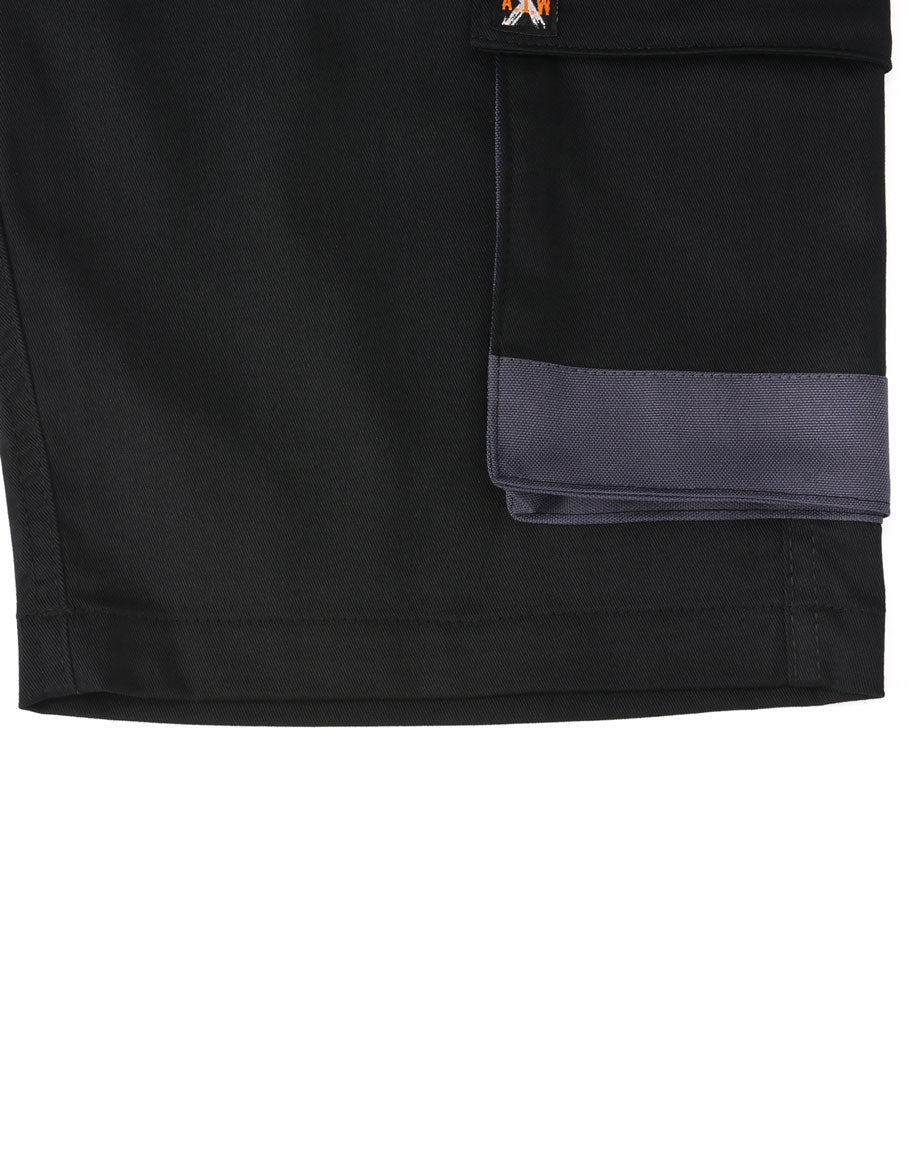 Unisex Utility Stretch Cargo Work Shorts - Black