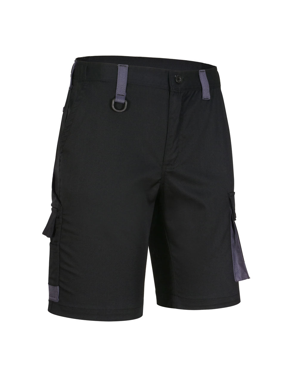 Unisex Utility Stretch Cargo Work Shorts - Black