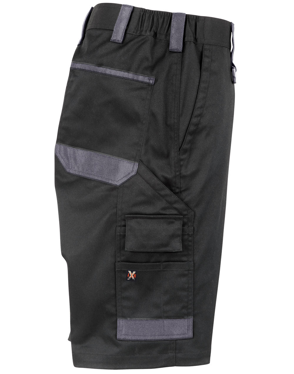Unisex Utility Stretch Cargo Work Shorts - Black