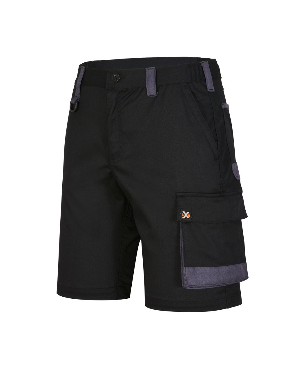 Unisex Utility Stretch Cargo Work Shorts - Black