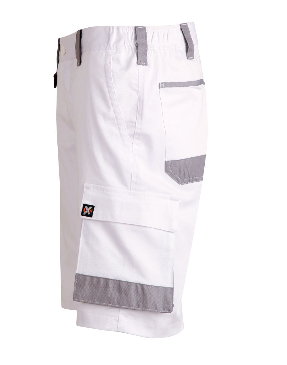 Unisex Utility Stretch Cargo Work Shorts - White