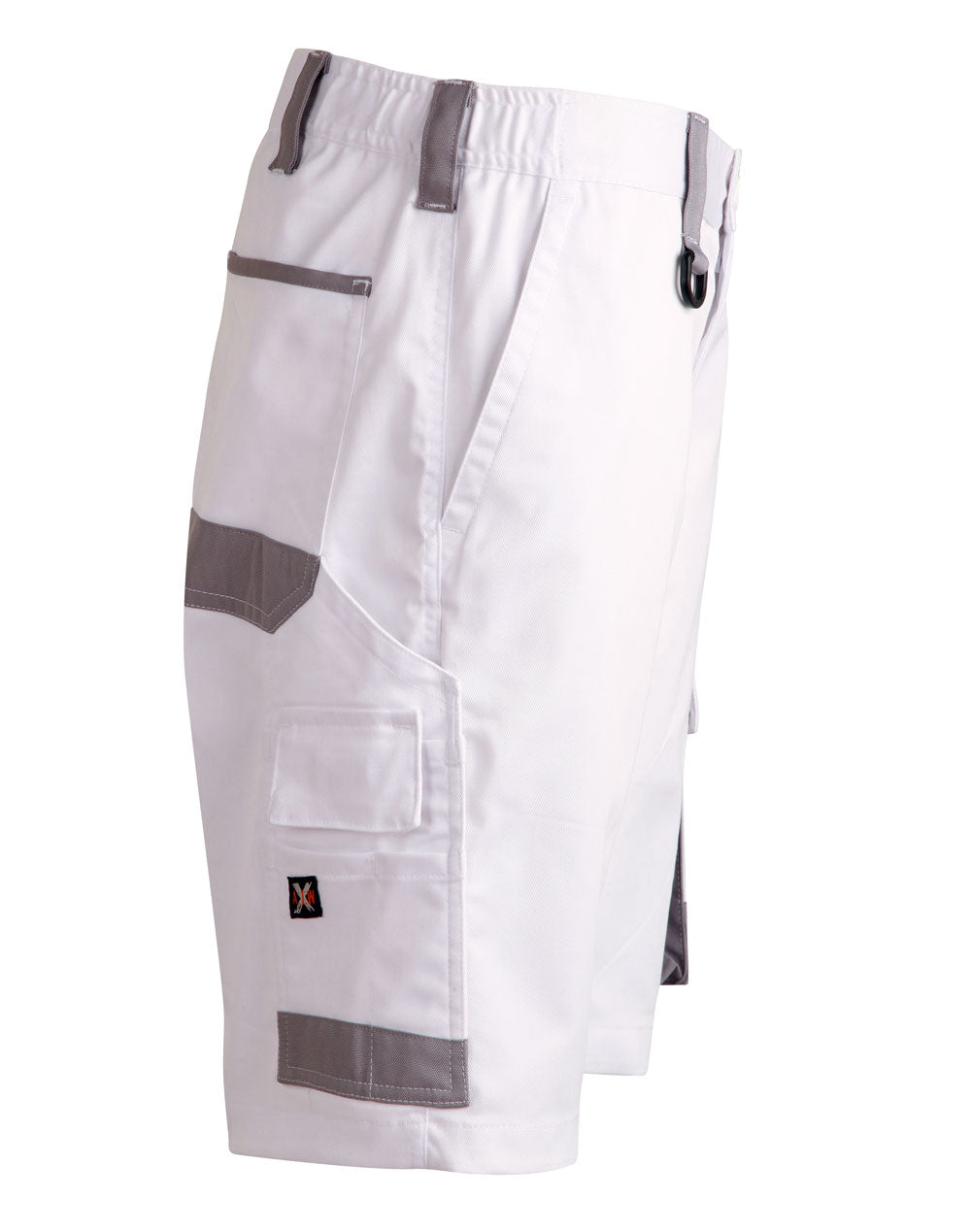 Unisex Utility Stretch Cargo Work Shorts - White