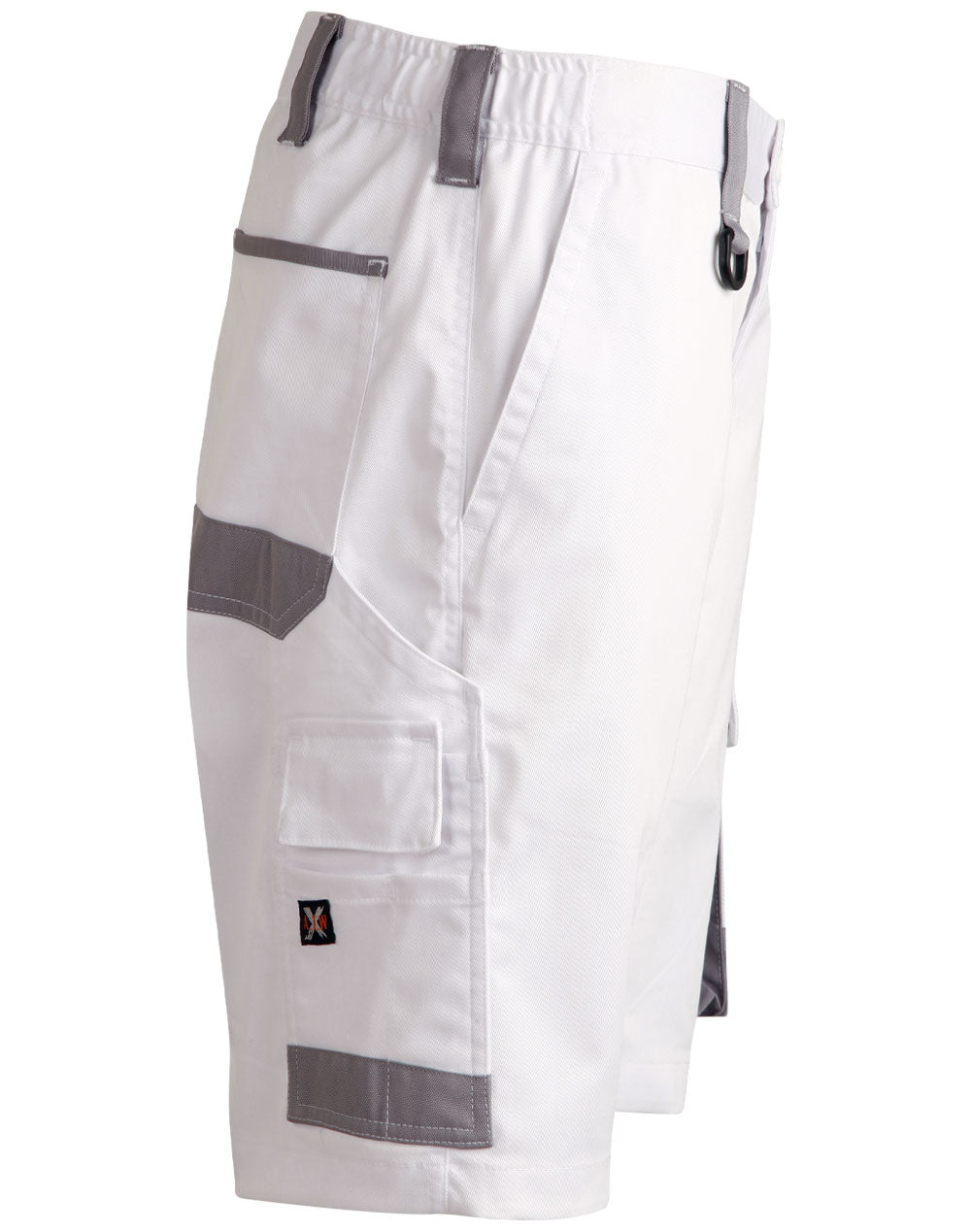 Unisex Utility Stretch Cargo Work Shorts - White