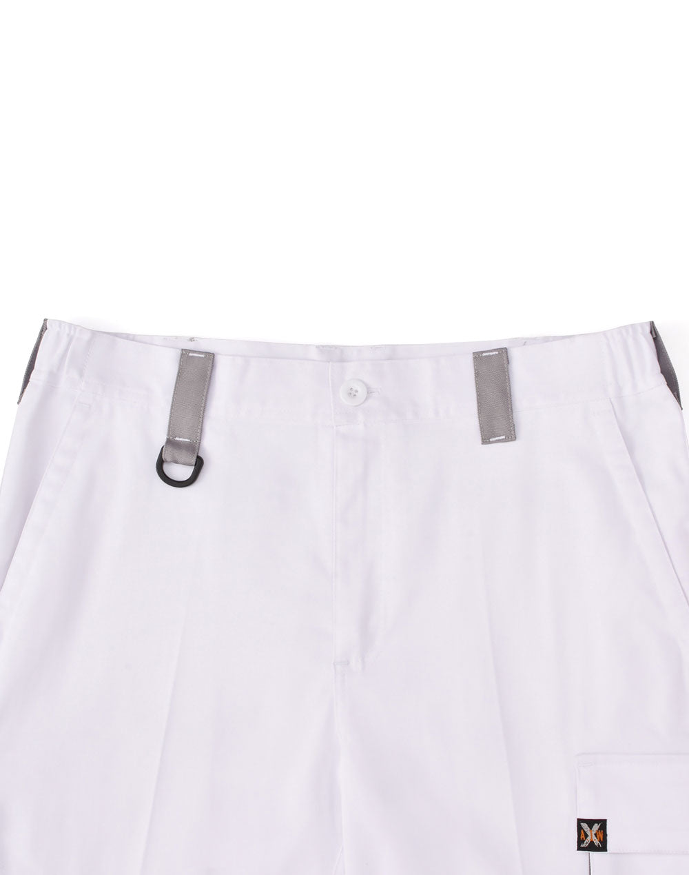 Unisex Utility Stretch Cargo Work Shorts - White
