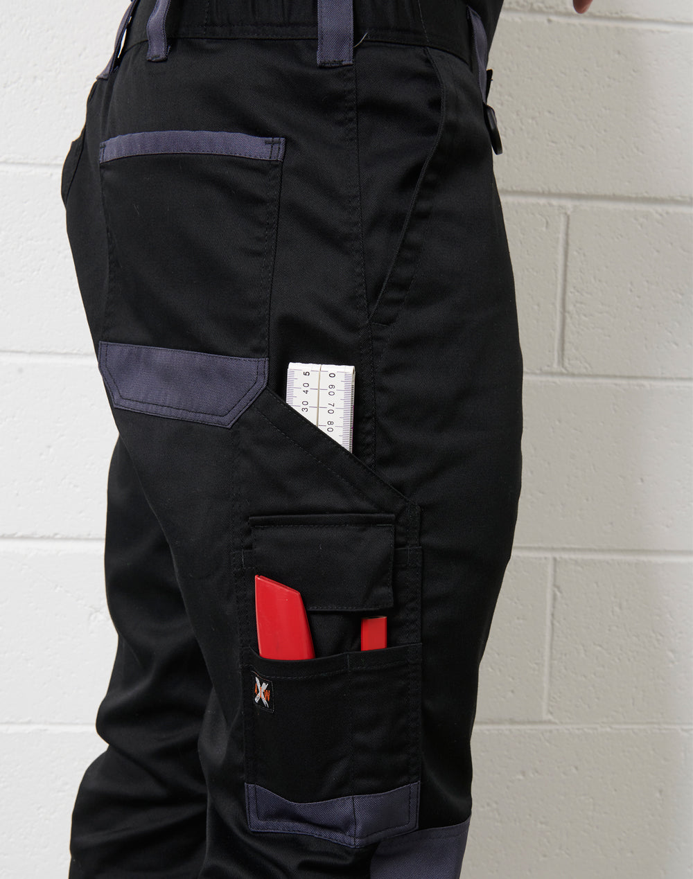 Unisex Utility Stretch Cargo Work Pants - Black