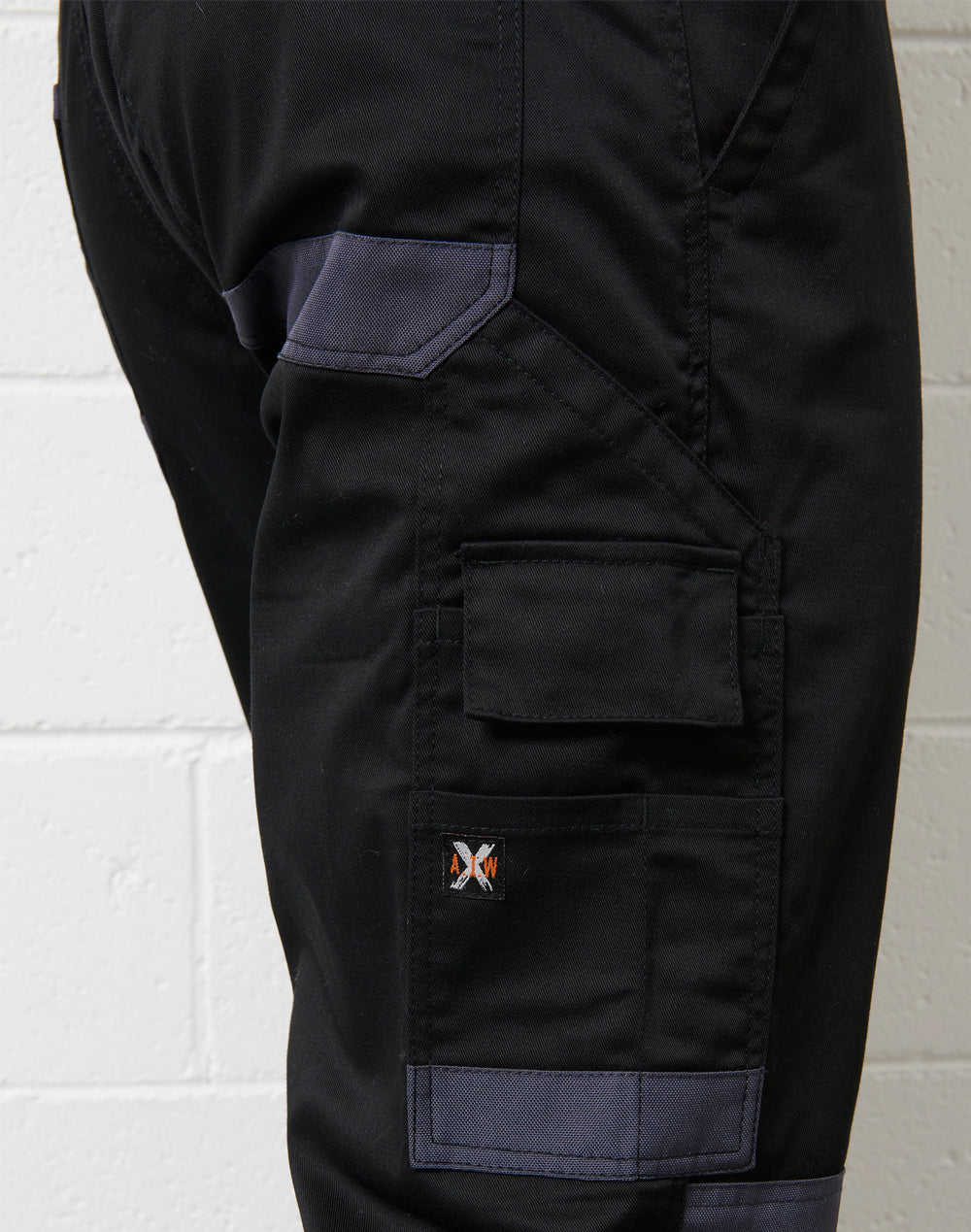 Unisex Utility Stretch Cargo Work Pants - Black