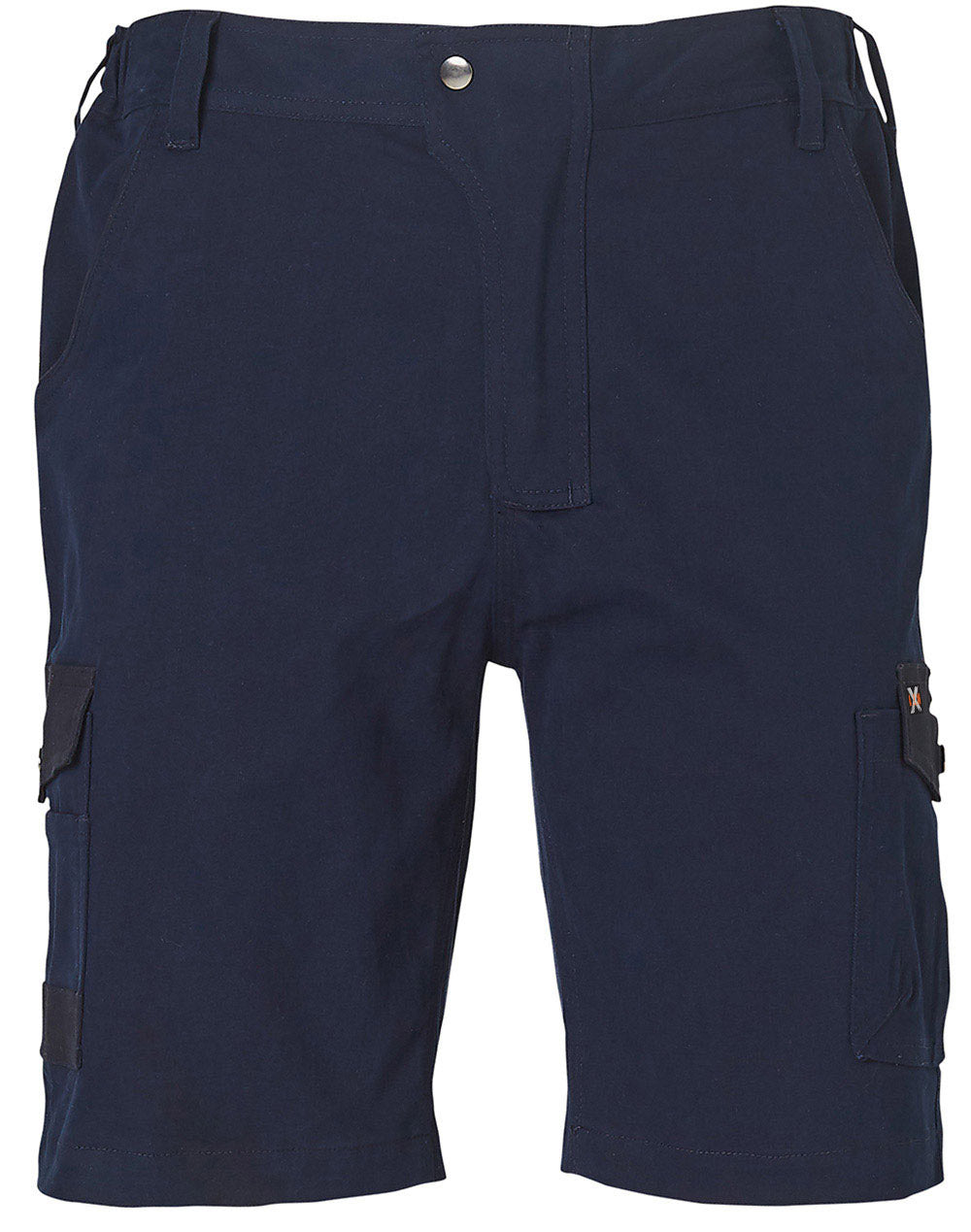 Mens Stretch Cargo Work Shorts With Design Panel Treatments - Navy