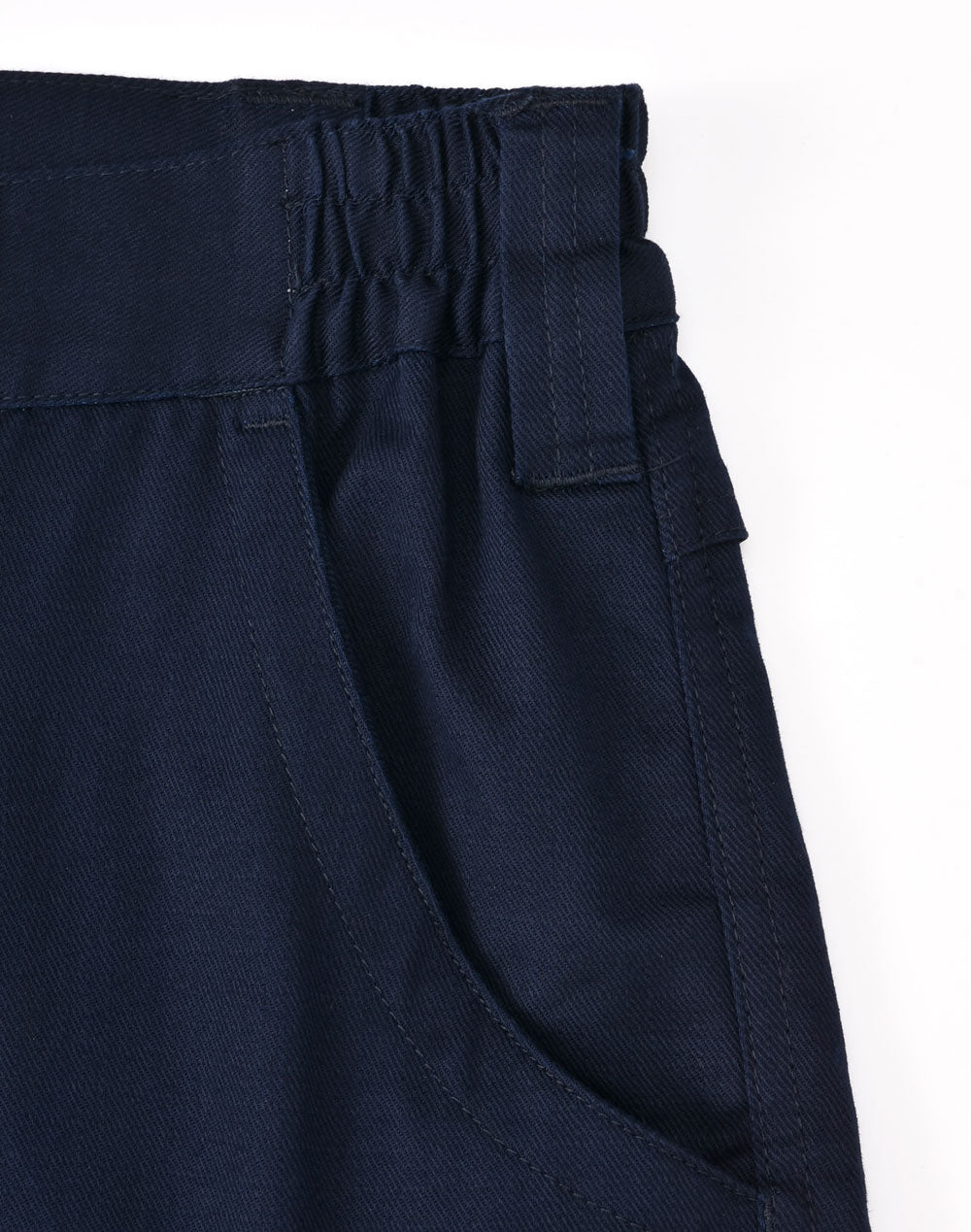 Unisex Cotton Stretch Rip-Stop Work Pants With Segmented Tape - Navy