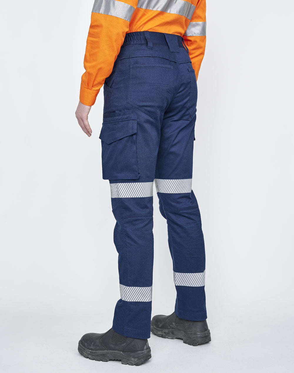 Unisex Cotton Stretch Rip-Stop Work Pants With Segmented Tape