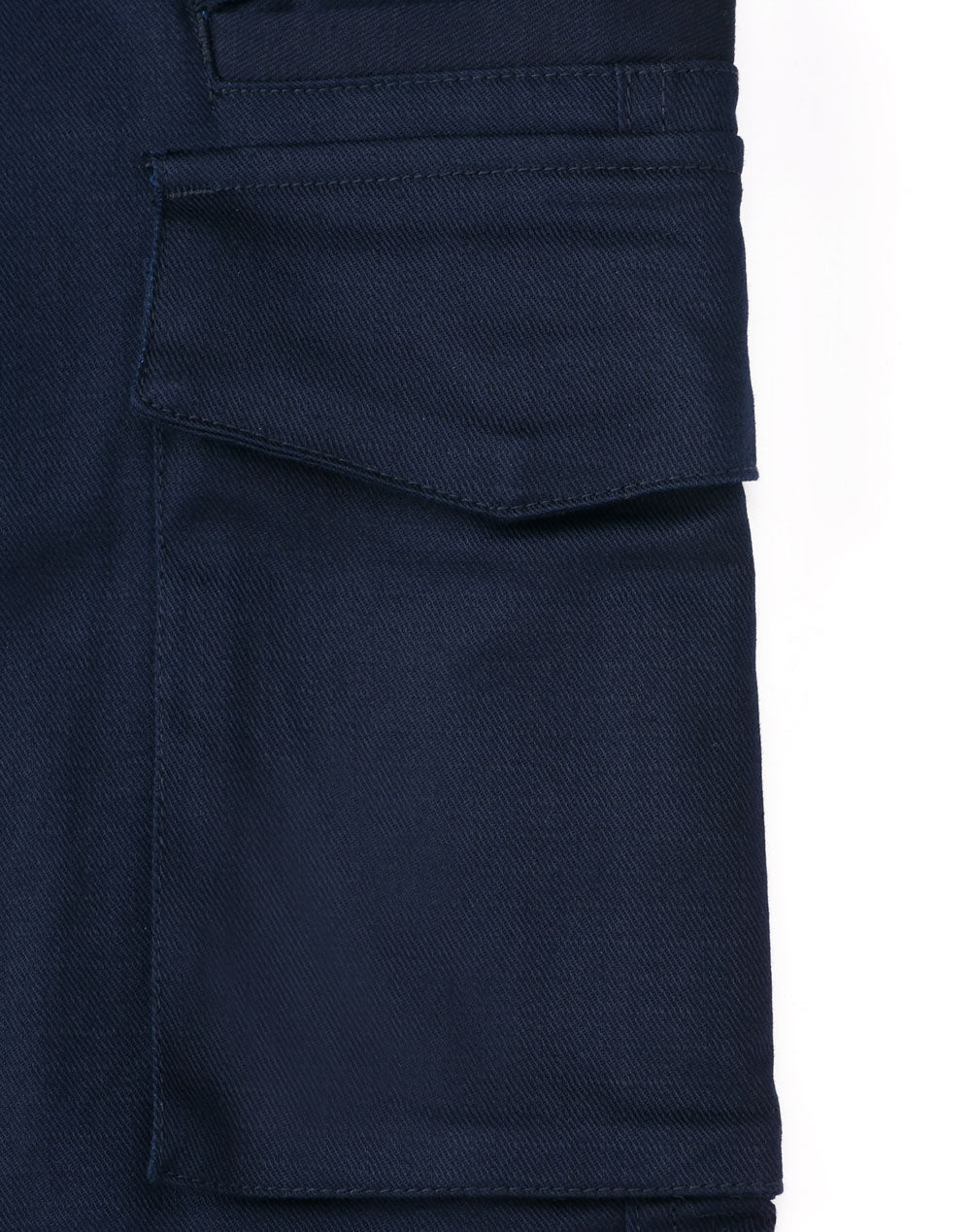 Unisex Cotton Stretch Rip-Stop Work Pants With Segmented Tape - Navy