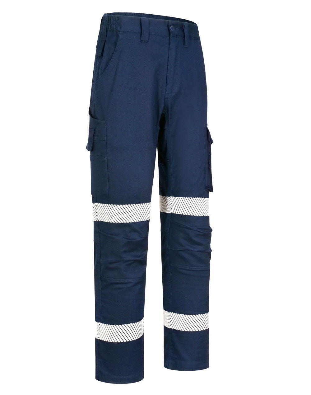 Unisex Cotton Stretch Rip-Stop Work Pants With Segmented Tape