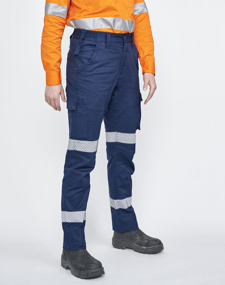 Unisex Cotton Stretch Rip-Stop Work Pants With Segmented Tape