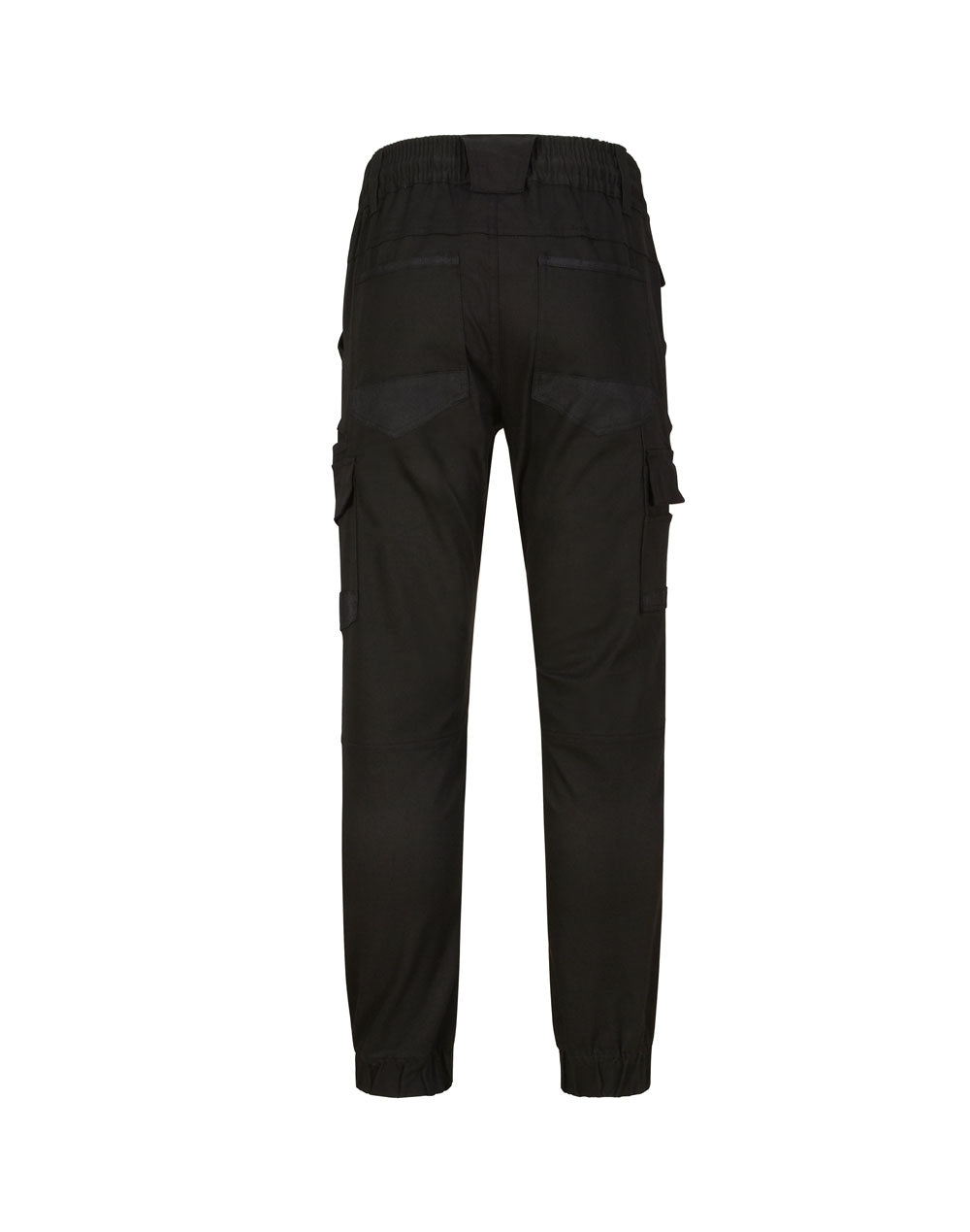 Unisex Cotton Stretch Drill Cuffed Work Pants - Black