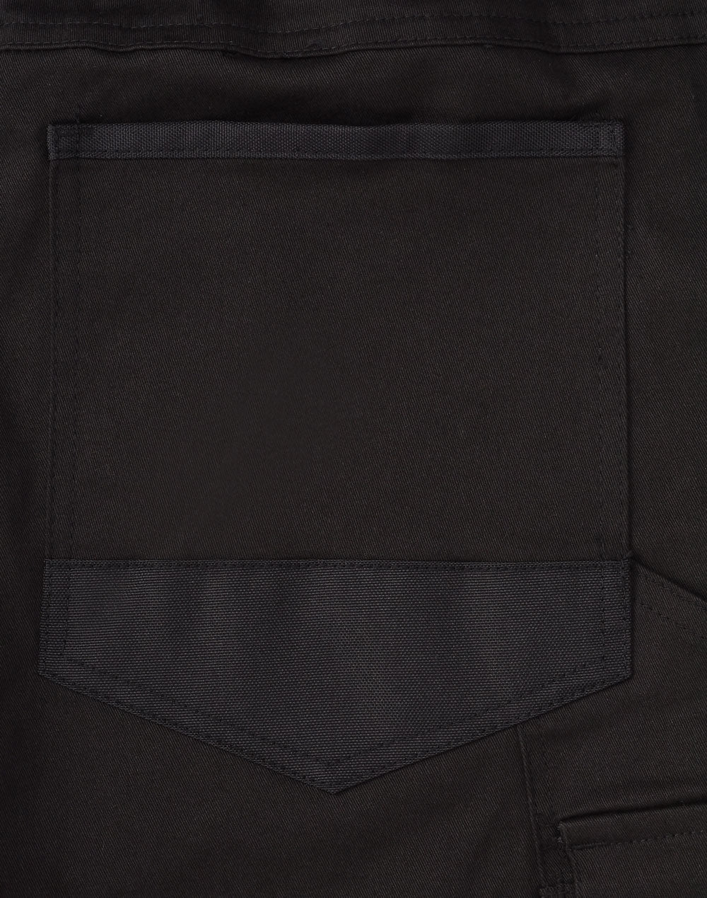 Unisex Cotton Stretch Drill Cuffed Work Pants - Black