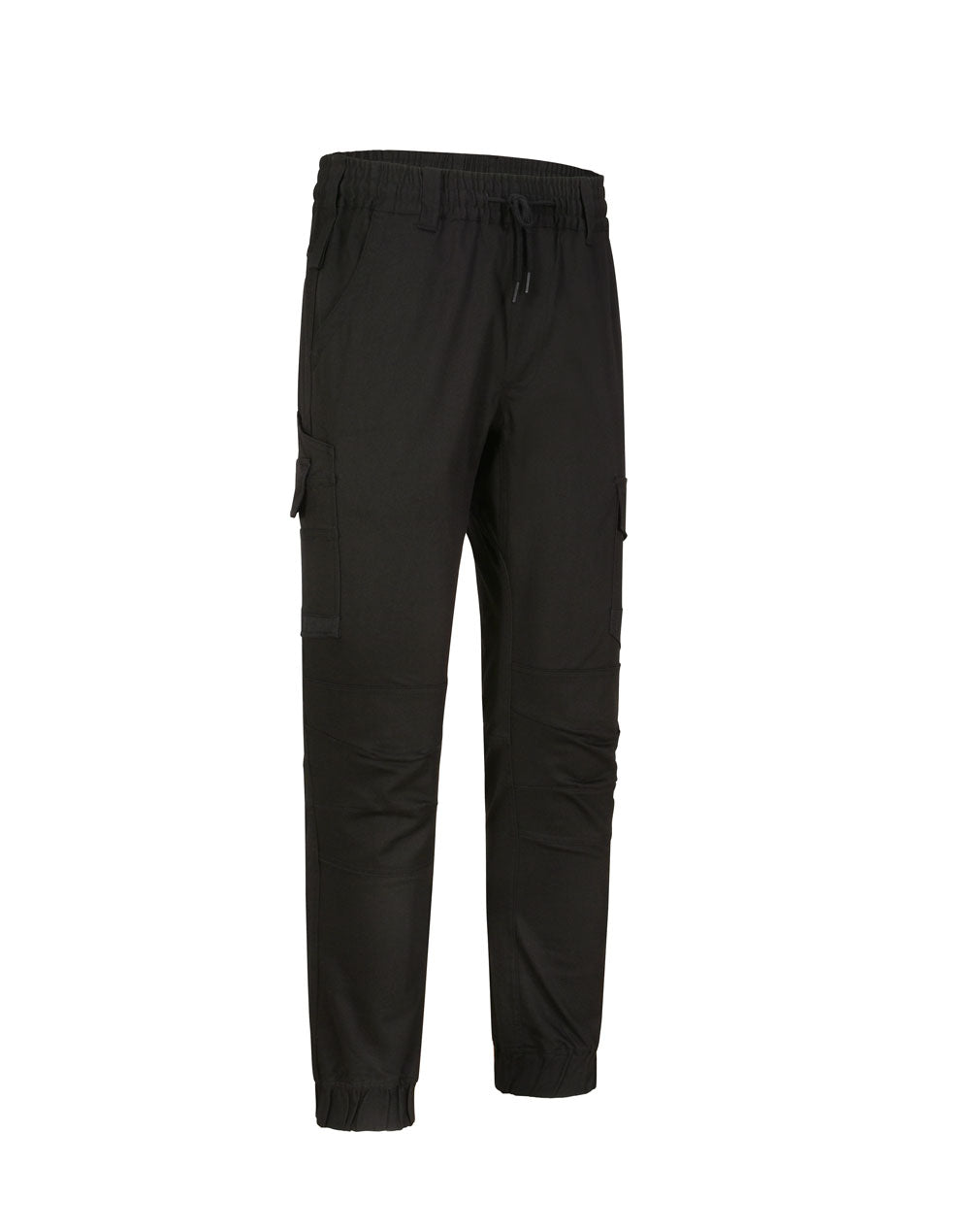 Unisex Cotton Stretch Drill Cuffed Work Pants - Black
