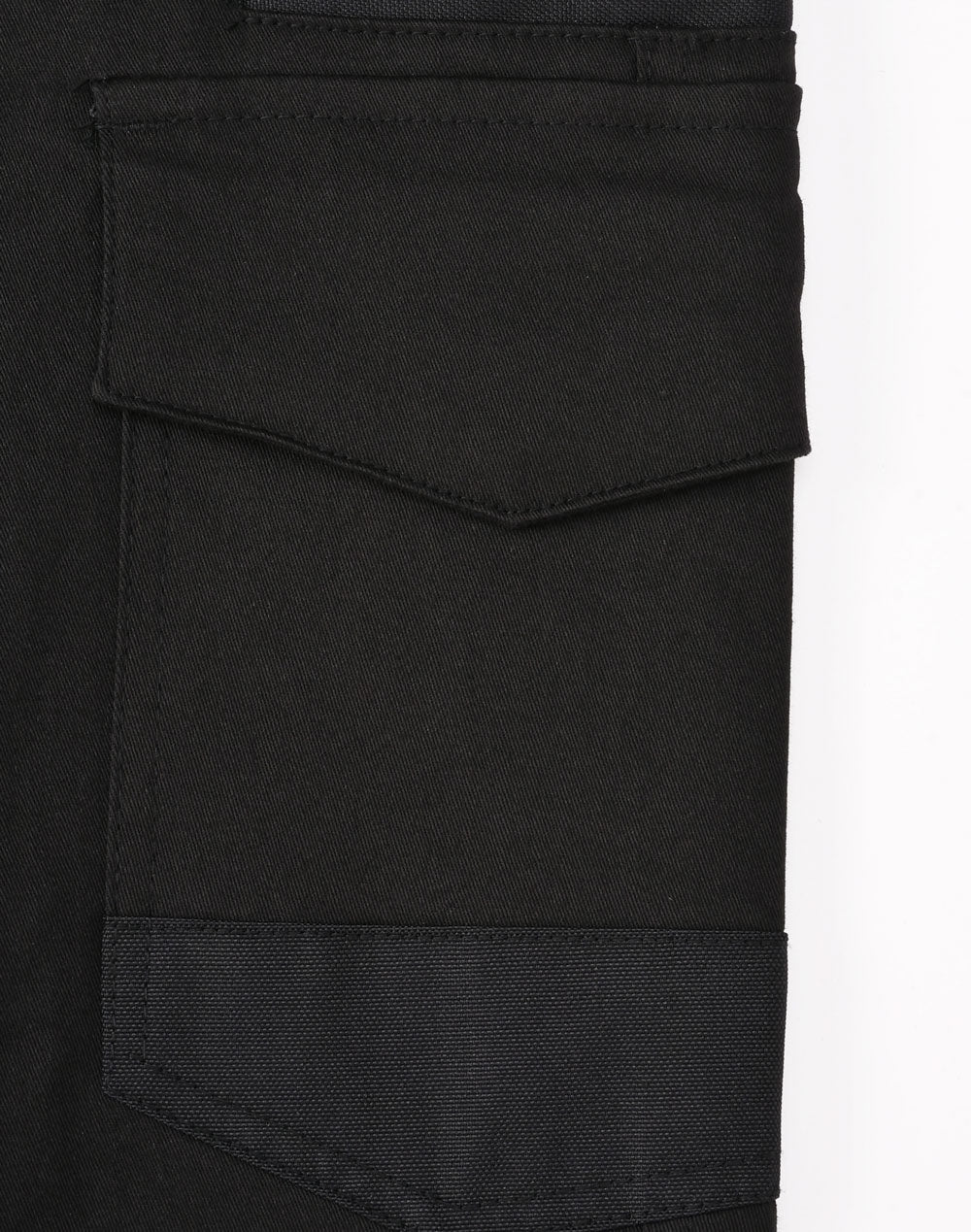 Unisex Cotton Stretch Drill Cuffed Work Pants - Black