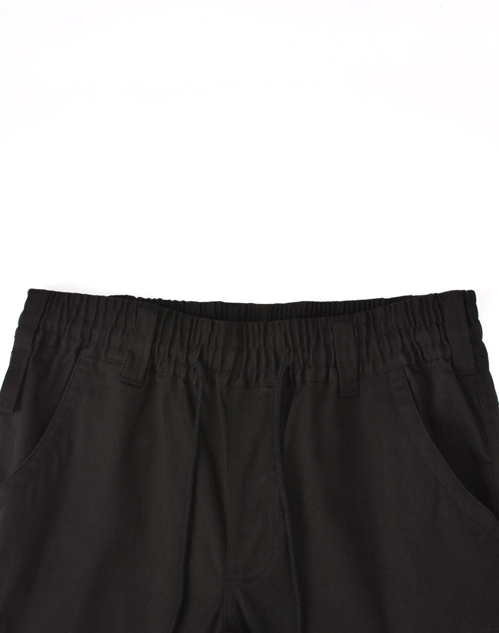 Unisex Cotton Stretch Drill Cuffed Work Pants - Black