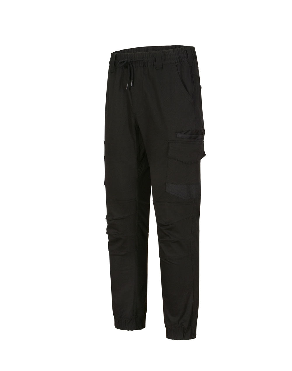 Unisex Cotton Stretch Drill Cuffed Work Pants - Black