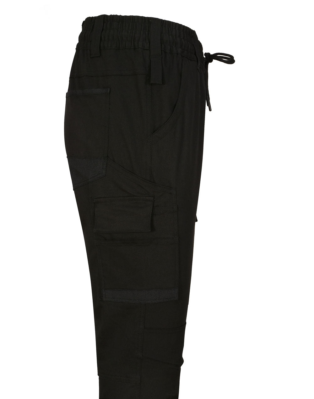 Unisex Cotton Stretch Drill Cuffed Work Pants - Black