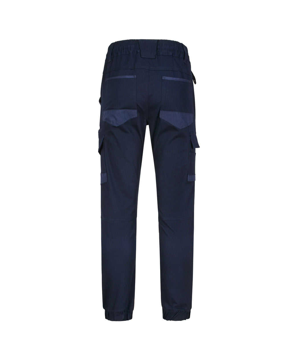Unisex Cotton Stretch Drill Cuffed Work Pants - Navy