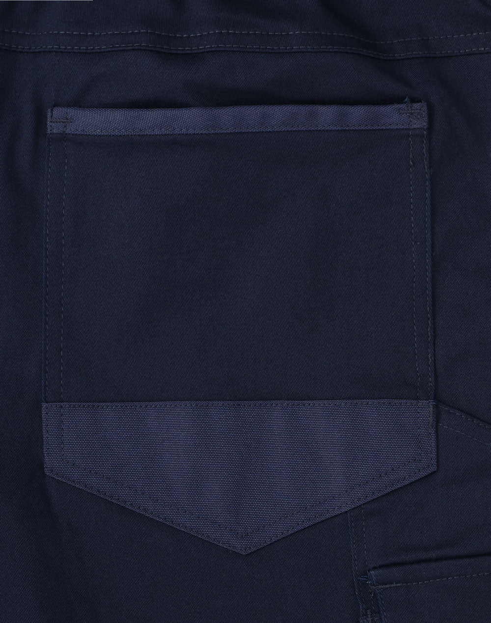 Unisex Cotton Stretch Drill Cuffed Work Pants - Navy