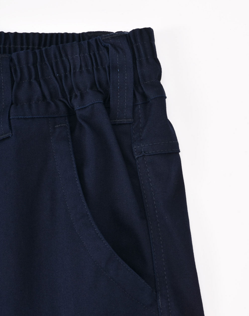 Unisex Cotton Stretch Drill Cuffed Work Pants - Navy