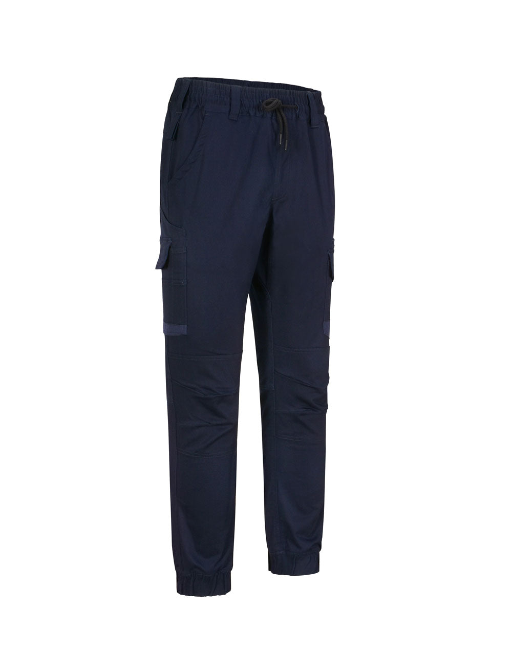 Unisex Cotton Stretch Drill Cuffed Work Pants - Navy