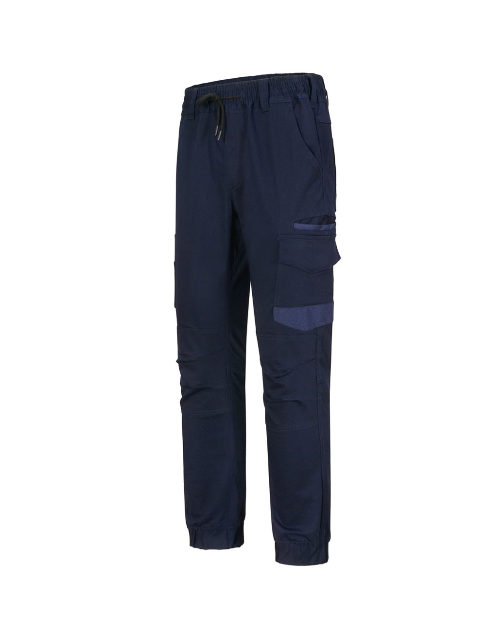 Unisex Cotton Stretch Drill Cuffed Work Pants - Navy