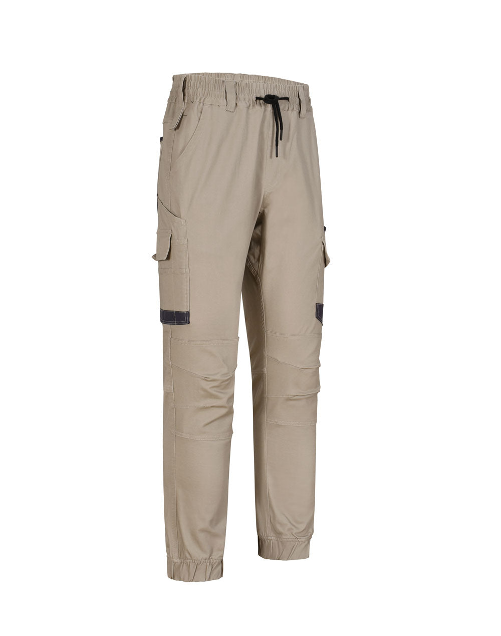 Unisex Cotton Stretch Drill Cuffed Work Pants - Sand