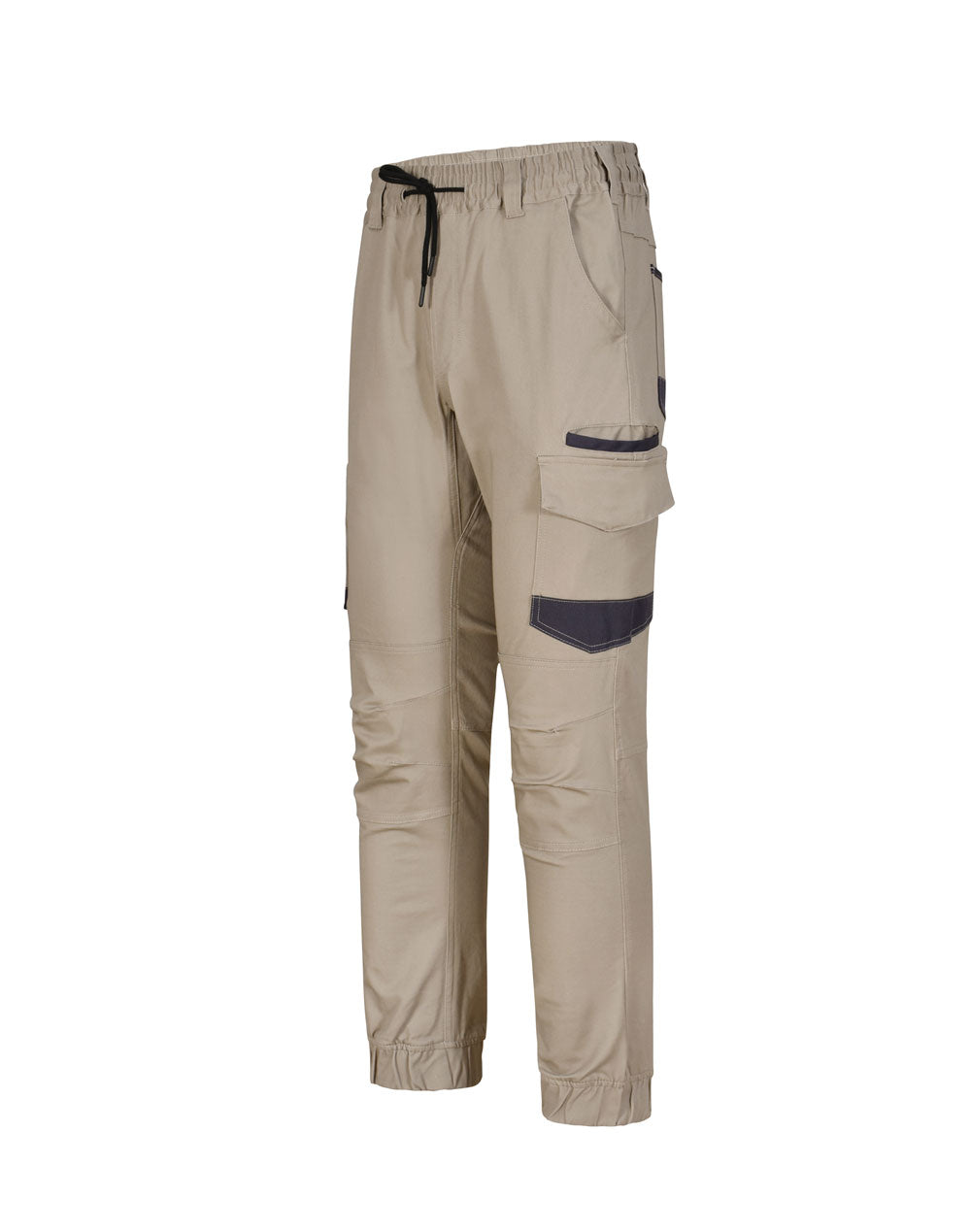 Unisex Cotton Stretch Drill Cuffed Work Pants - Sand