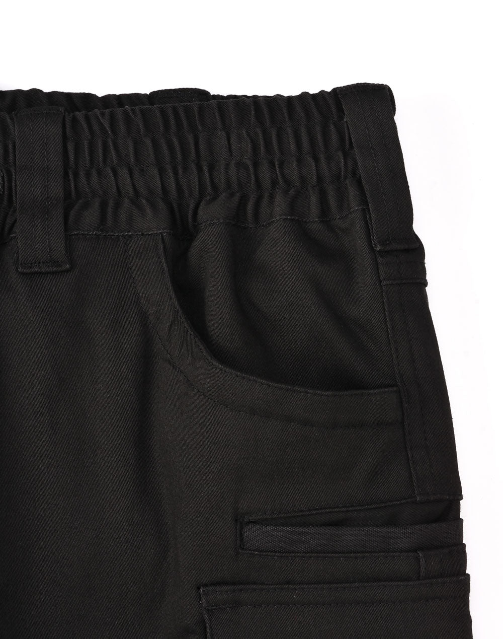 Unisex Cotton Stretch Drill Cuffed Work Shorts - Black