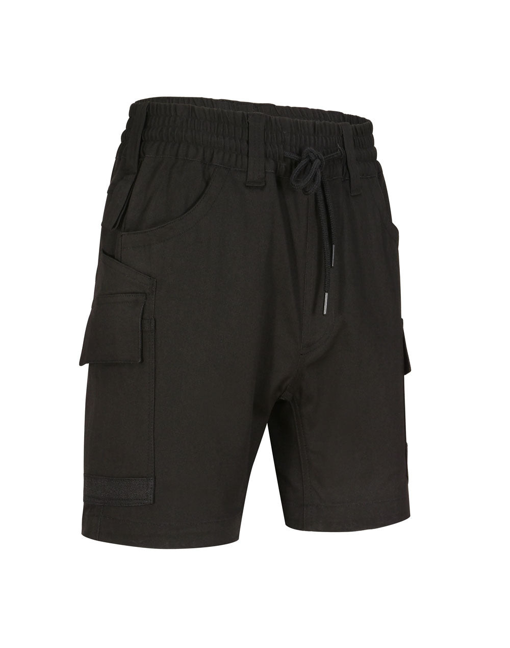 Unisex Cotton Stretch Drill Cuffed Work Shorts - Black