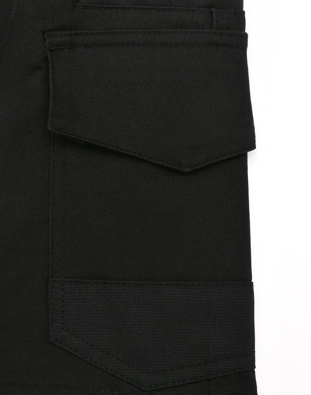 Unisex Cotton Stretch Drill Cuffed Work Shorts - Black