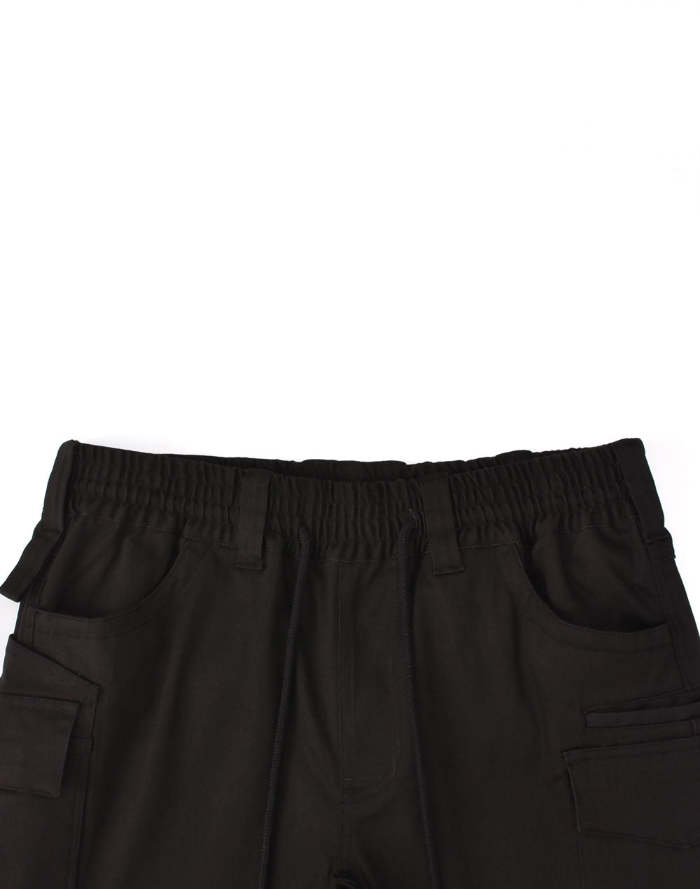 Unisex Cotton Stretch Drill Cuffed Work Shorts - Black
