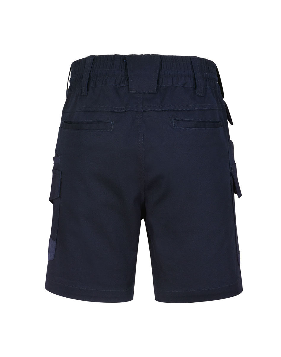Unisex Cotton Stretch Drill Cuffed Work Shorts - Navy