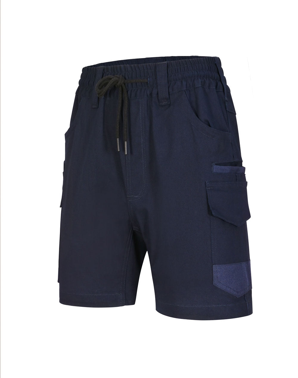 Unisex Cotton Stretch Drill Cuffed Work Shorts - Navy