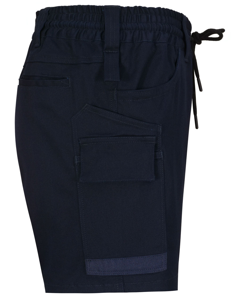 Unisex Cotton Stretch Drill Cuffed Work Shorts - Navy