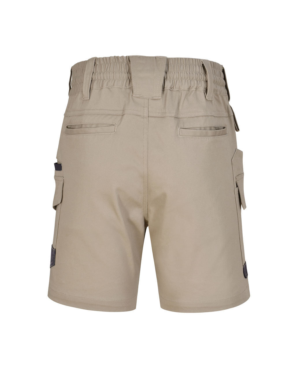 Unisex Cotton Stretch Drill Cuffed Work Shorts - Sand
