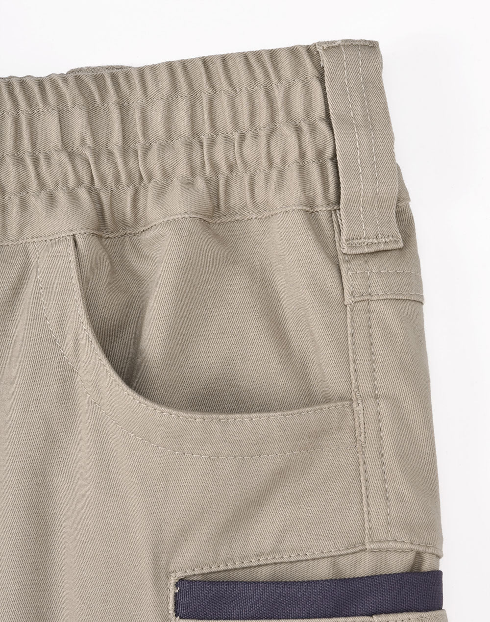 Unisex Cotton Stretch Drill Cuffed Work Shorts - Sand